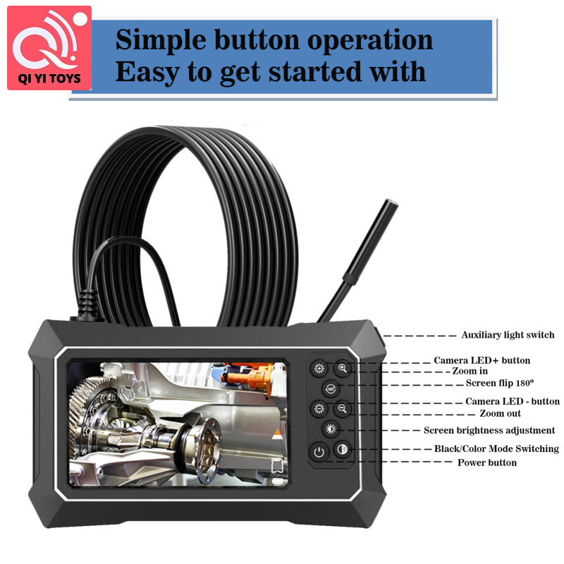 Nội soi công nghiệp, Camera nội soi chống nước IP67, camera máy nội soi kỹ thuật số 8mm 1080P HD, với camera đèn LED 4.3 inch màn hình LCD 8 kiểm tra cống để kiểm tra cơ học