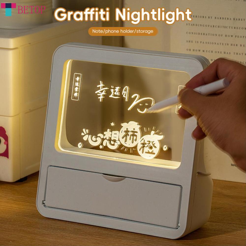 Teabelle   Đèn bàn LED Acrylic notepad nhà lời khuyên bảng tin nhắn Đèn Để Bàn Bàn sinh viên phòng ngủ đèn đọc sách báo đèn phòng