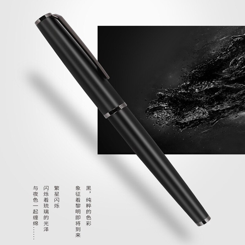 Kim Loại Màu Đen Bút máy Titan Màu Đen EF/F Nib Chất Lượng Cao Cây Kết Cấu Tuyệt Vời Bằng Văn Phòng Quà Tặng Cho Kinh Doanh Văn Phòng Nguồn Cung Cấp