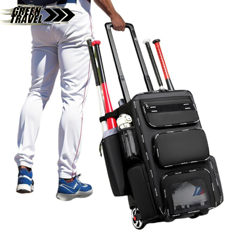 Rolling Baseball Softball Gear Bag, Wheeled Softball Bag With Convenient Hook And Loop, Sunglasses Compartment, Multi Pockets For Shoe Helmet Gloves ราคา 6,275 บาท*ส่งฟรี