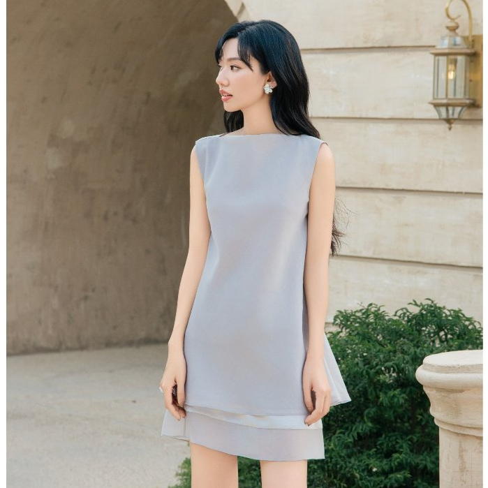 Joven áo lena dáng suông cổ tròn thanh lịch trẻ trung