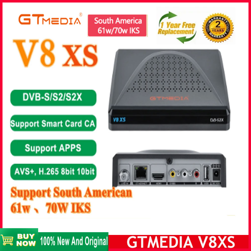 GTMEDIA V8XS Satellite TV HD Decoder For LA Chile Peru 70W 61W IKS Spanish  Stable LACAM DVB-S/S2/S2X H.256 TV Box Receptor