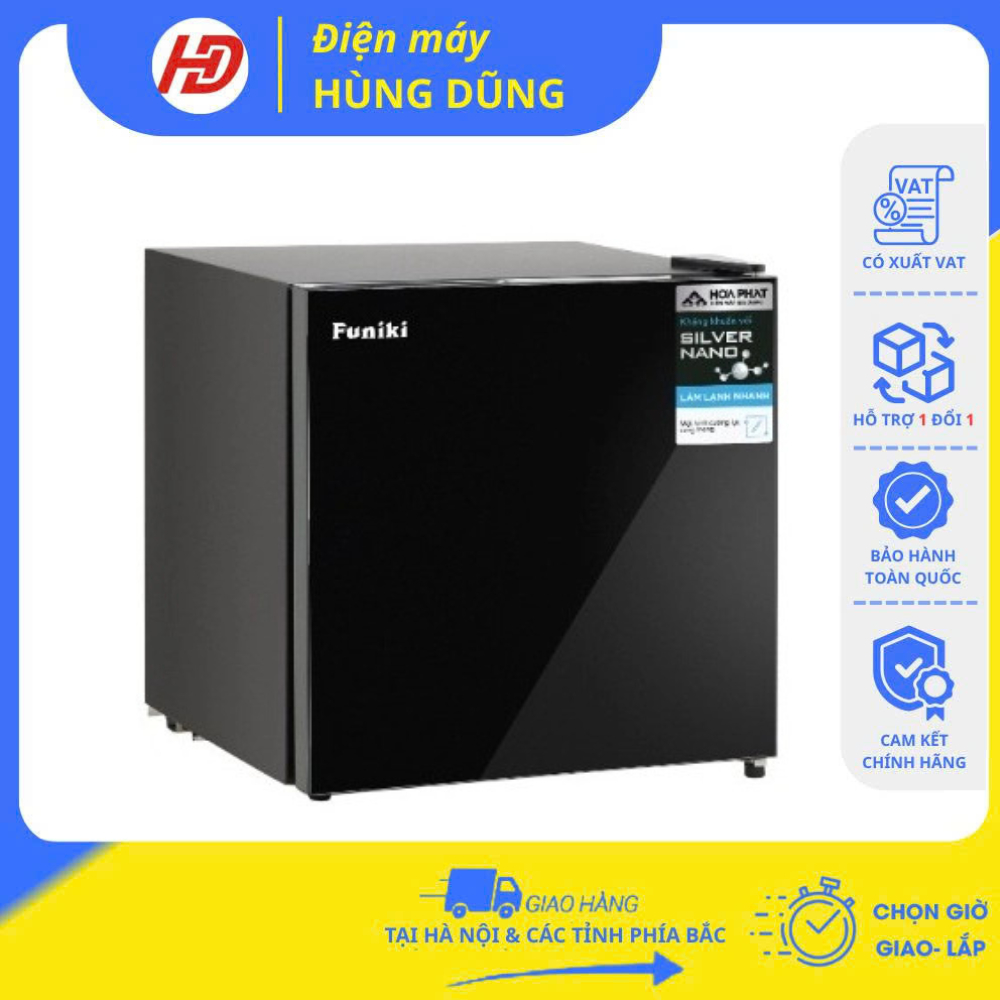 [ SHIP HỎA TỐC 2H TẠI HÀ NỘI ] Tủ lạnh mini Funiki HR S646GB 46L- Cánh kính cường lực ,sang trọng, tiết kiệm điện