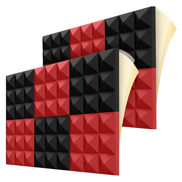 Acoustic Foam Panels,2X12X12 Inch Sound Proof Foam Panels with High Density Pyramid Sound Insulation Padding