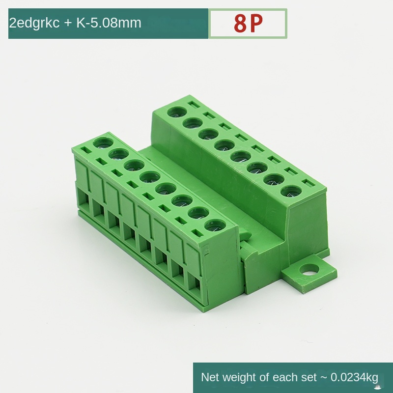 [2EDGRKC-5.08] Đầu Nối Dây Không Hàn 8P - Ổ Cắm Khóa Bảng Zhixing | 2-24P 5.08mm 300V 10A | Tự Động Hóa & Điện Tử
