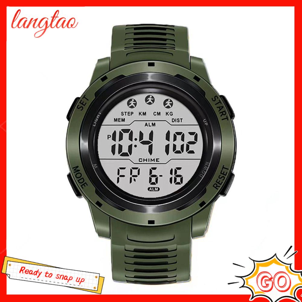 LANGTAO Thường ngày Đồng hồ thể thao Không thấm nước Đơn giản Đồng hồ điện tử Mới Màn hình lớn Đồng hồ kỹ thuật số Nam