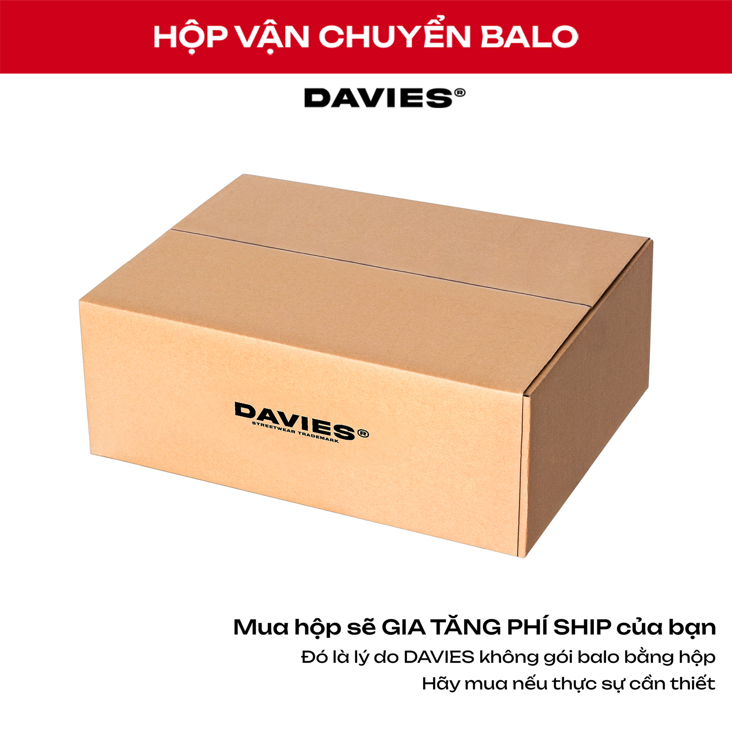 [Mẫu Mới]Hộp carton đóng hàng giữ form balo DAVIES (sản phẩm mua kèm)