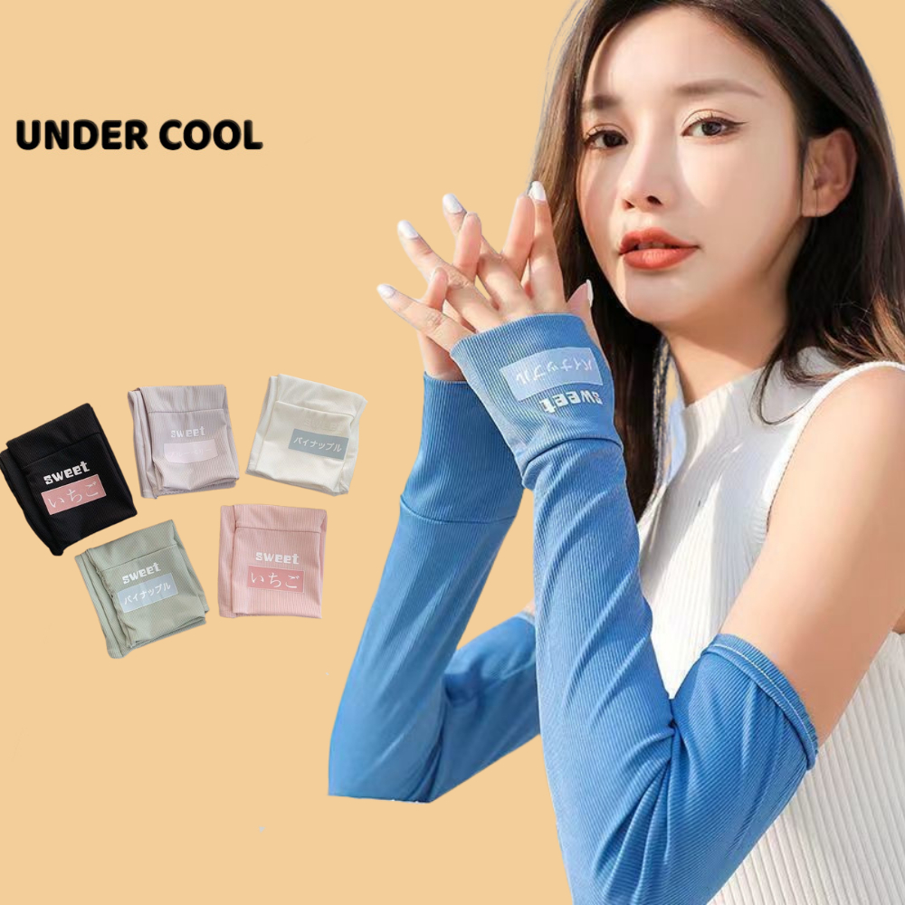 Găng Tay Dài Chống Nắng Hở Ngón UNDERCOOL Thun Lạnh Chống Tia Cực Tím