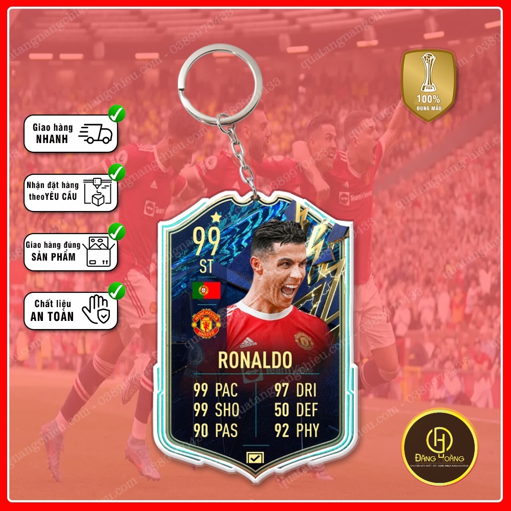 [ BGH ] Móc Khóa Ronaldo - MÓC KHÓA THẺ CẦU THỦ-IN 2 MẶT