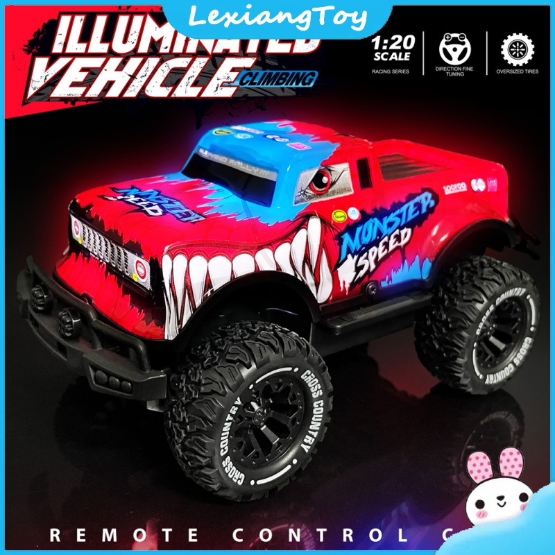 1:20 RC Cars Toy Off Road Remote Control Truck All Terrain Toys With Luminous Shell Gifts For Boys Girls ราคา 349 บาท*ส่งฟรี