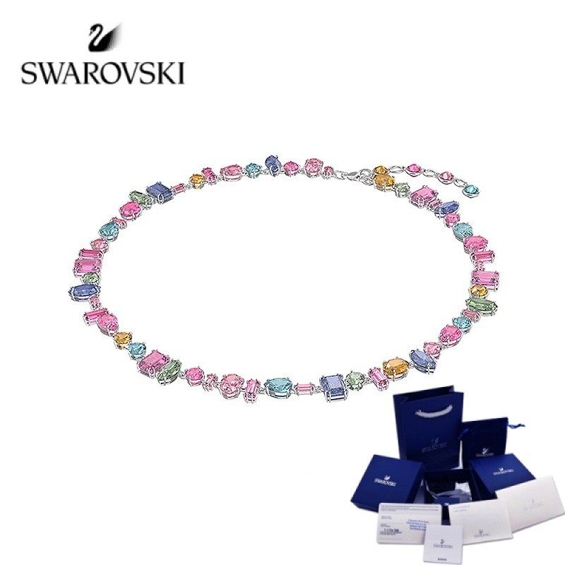 Ready stock Swarovski necklace echo colorfast necklace sterling silver necklace pearl jewelry ladies necklace gift sister necklace hand jewelry simple necklace