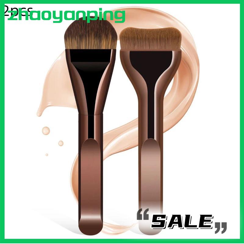 zhaoyanping 1 2pcs siêu mỏng Foundation bàn chải tổng hợp lông ứng dụng chính xác cho kem lỏng streak-miễn phí tất cả các loại da công cụ - 5