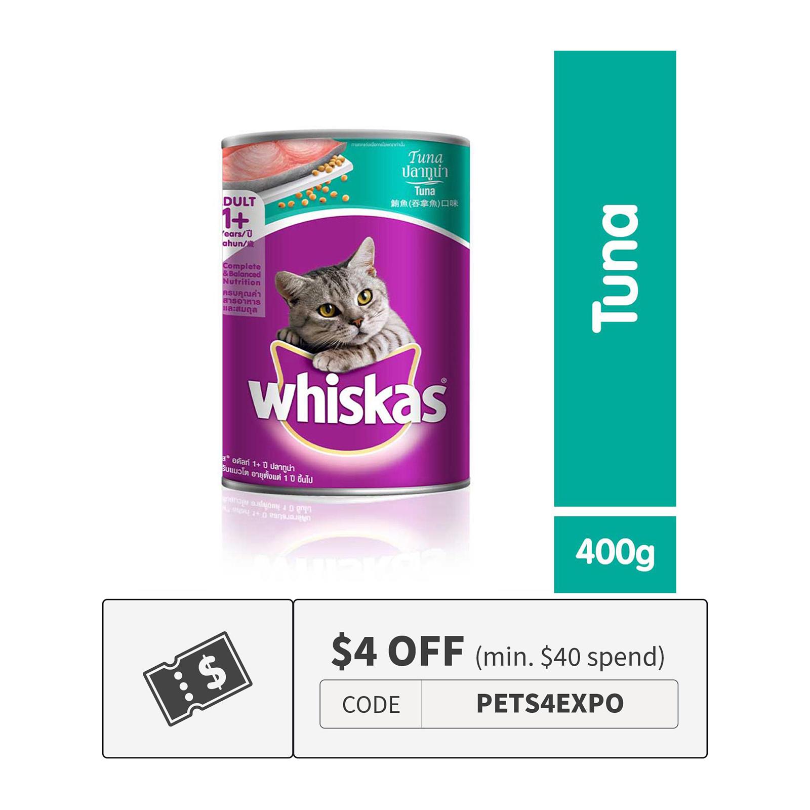 whiskers cat food tins