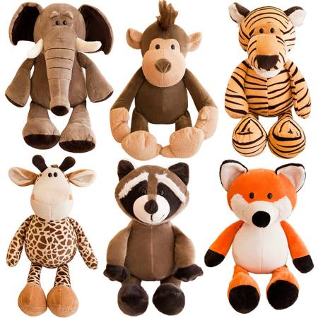 MEFU4 Soft Toy Cute Elephant Monkey Raccoon Lion Tiger Plush Doll Plush Toys Stuffed Toys Plush Animal Toy