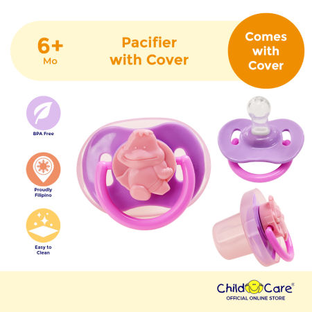 Infant Silicone Pacifier with Cover, 6+ Months, BPA Free