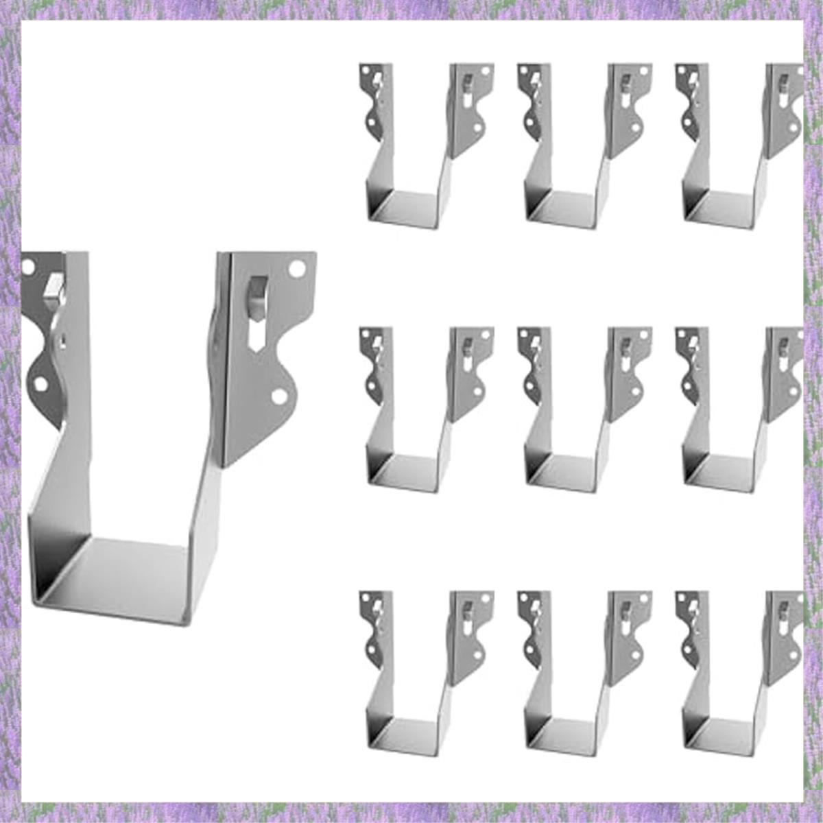 10Pcs LU24 2X4 Galvanizing Face Strong Tie Brackets Mount Joist Hangers for Wood Hurricane Ties Raft