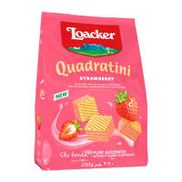Loacker Quadratini Biscuit and Wafer Cookies - Strawberry 250G