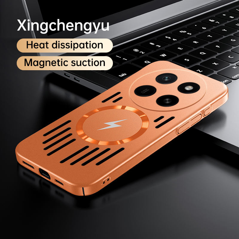 Breathable Phone Case for Honor X80 Pro Max 5G Magnetic Wireless Charging Hard Cooling Heat Dissipation Straight Edge Back Cover - Image 3