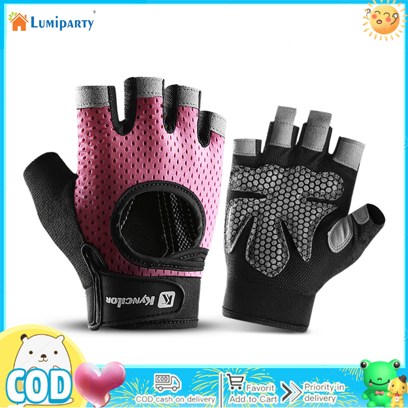 Biking Gloves With Thick Padding Breathable Cycling Gloves Half Finger Road Bike MTB Bicycle Gloves For Men Women ราคา 164 บาท*ส่งฟรี
