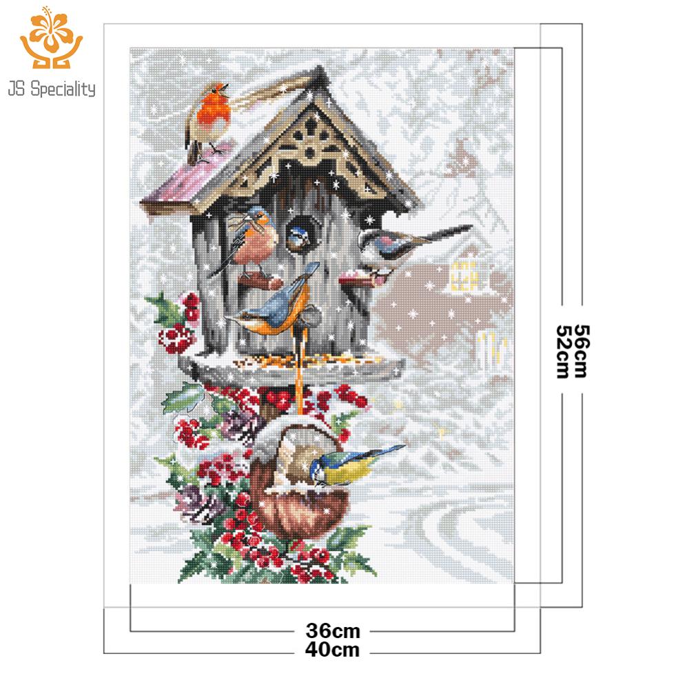 1thfull thêu hộp thư chim 3-Strand 11CT đếm Cross Stitch tự làm vải cotton Kit