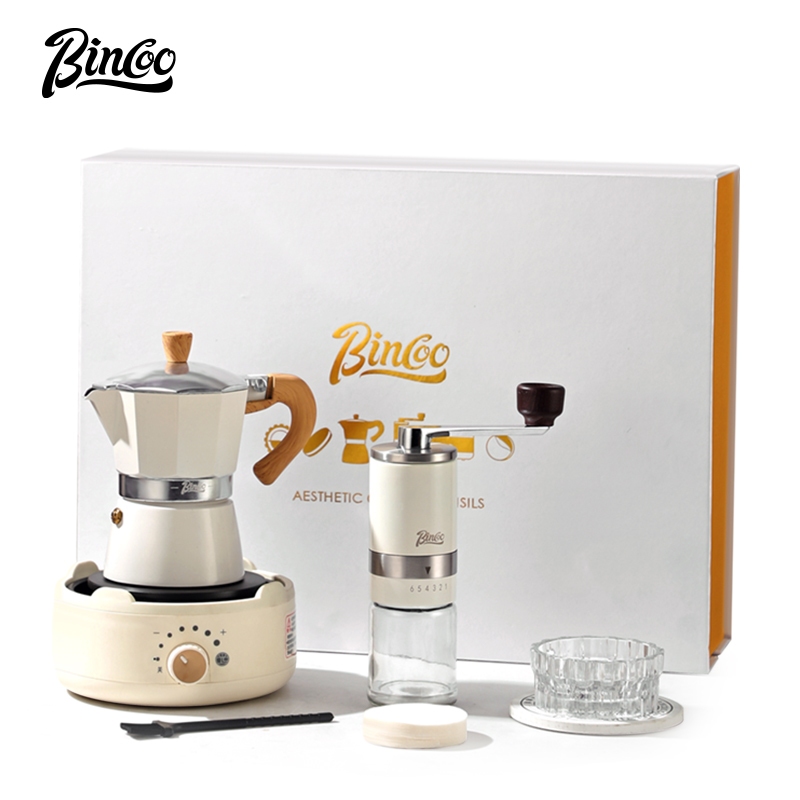 BINCOO Mocha Pot Set Gift Box Coffee Pot Household Electric Stove Set Italian Concentrate Extraction Coffee Pot ราคา 2,246 บาท*ส่งฟรี