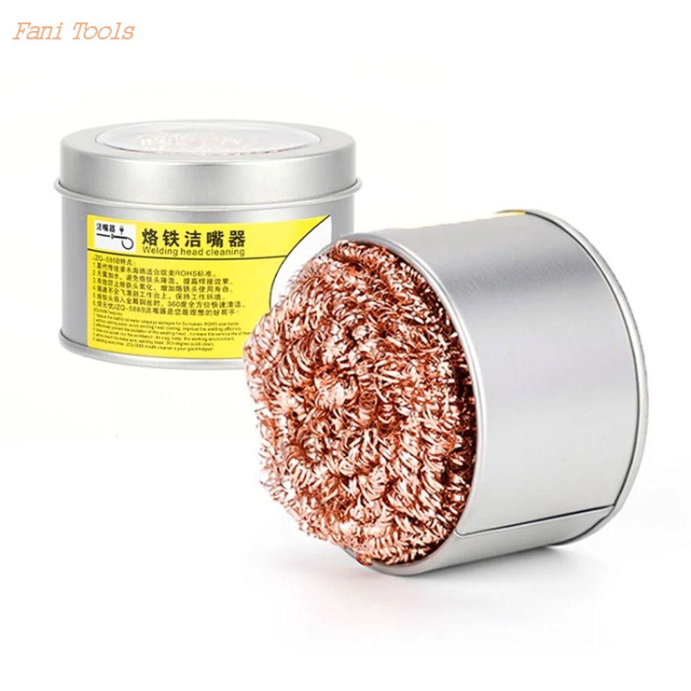 FANI Vòi làm sạch Bóng làm sạch dây Hộp thả kim loại Lưới lọc Dụng cụ làm sạch đầu sắt Hình tròn C Mỏ hàn Dụng cụ hàn