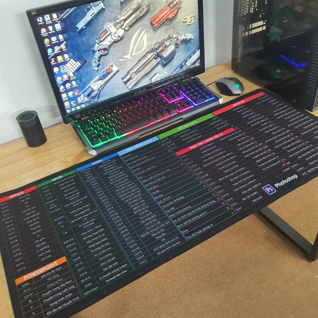 Lót chuột cỡ lớn 80x30cm dày 2mm pad gaming cỡ lớn speed bo viền chắc chắn