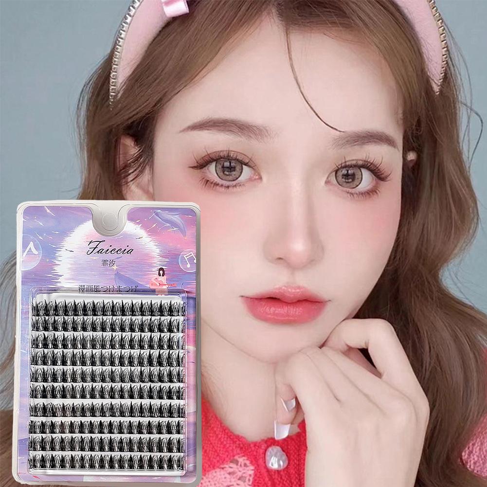 160 cụm quỷ nhỏ 3D Lông mi giả tự nhiên và dày không nối mi công thấm lông nước mi đồ trang lông điểm cụ W1J7