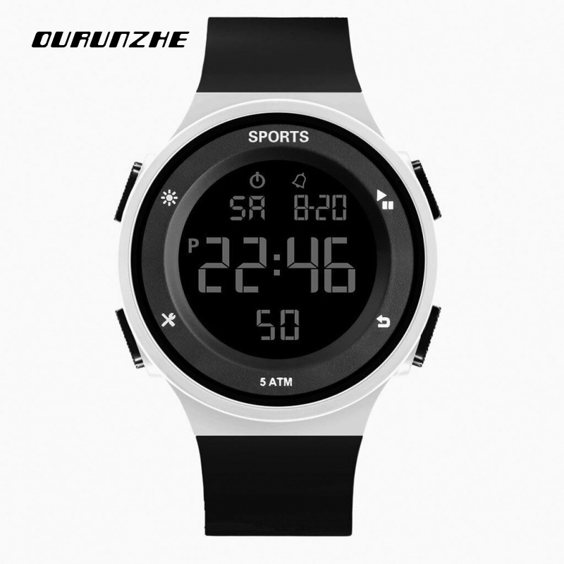 OURUNZHE Fashionable Sports Digital Watch with Night Light and Water Resistance ราคา 80 บาท*ส่งฟรี