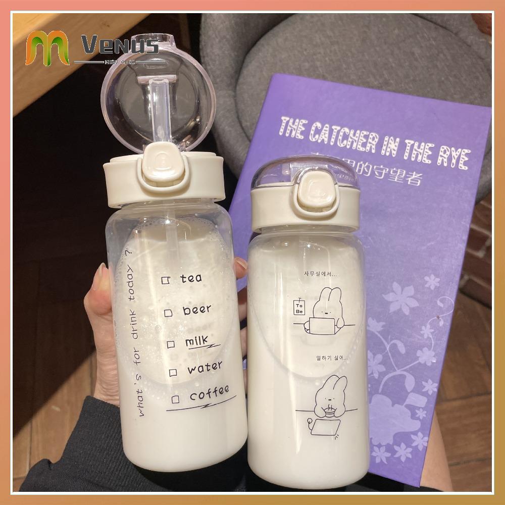 PZJBDI SHOP 520ml Nhựa Cốc uống nước Có ống hút Chống tràn Cốc nước giải khát Sáng Tạo Di động Cốc trà thể thao Trẻ  biết đi