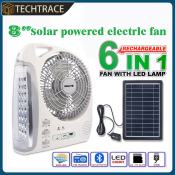 Solar Rechargeable Desk Fan with Bluetooth Speaker and LED Light