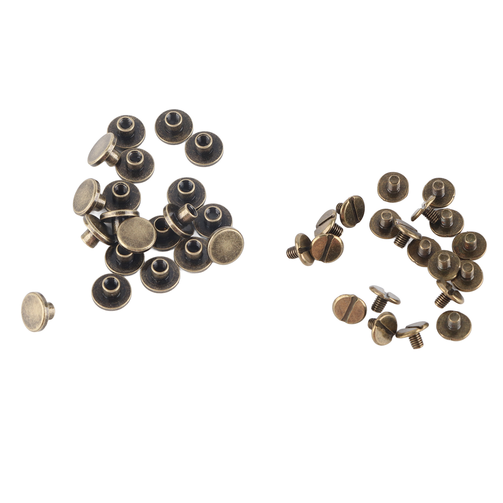 20 Chiếc 5 Mm Đầu Dẹt Bằng Đồng Ốc Vít Hạt Đinh Tán Cho Đồ Da Thủ Công-Bền Đẹp, Chống Ăn Mòn, Sử Dụng Đa Năng