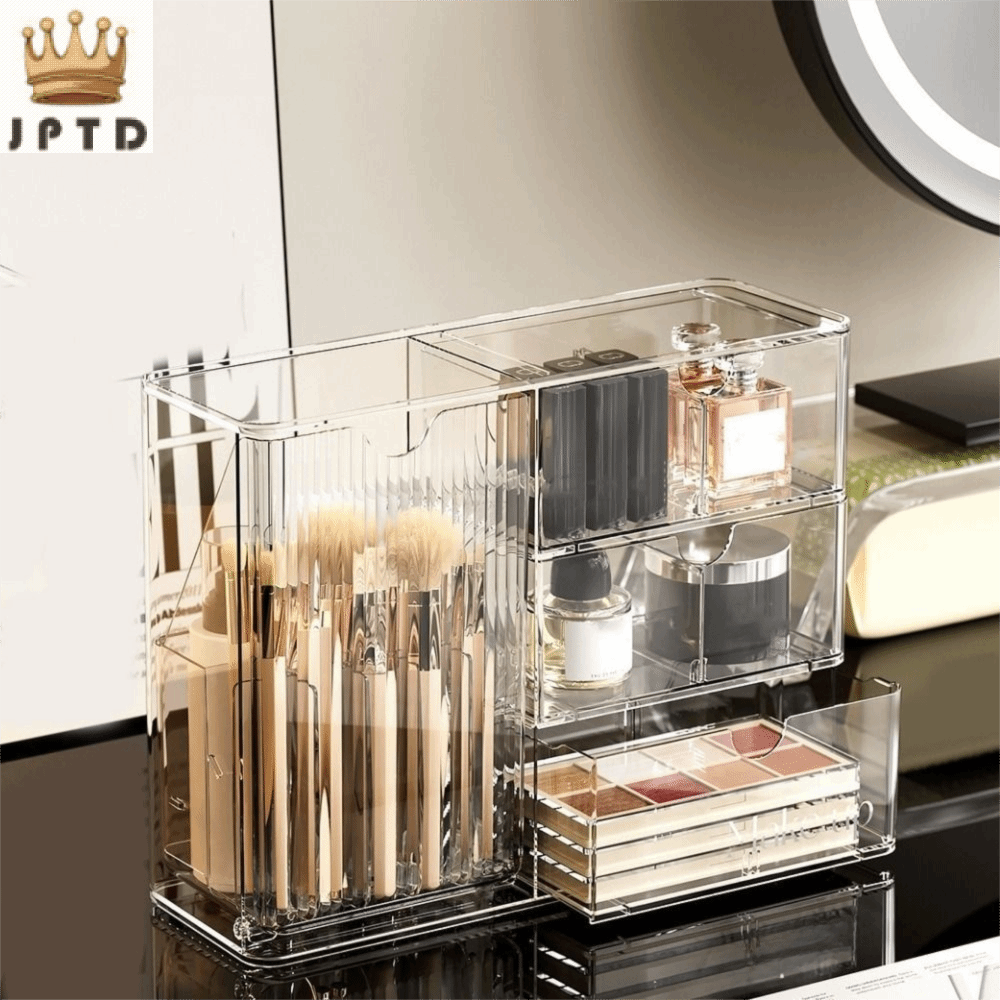 JPTD โปร่งใส กล่องเก็บเครื่องสำอาง พลาสติก ความจุขนาดใหญ่ ตู้โชว์เครื่องสำอาง หลายฟังก์ชัน กันฝุ่น ชั้นวางลิปสติก สำหรับบ้าน ราคา 715 บาท*ส่งฟรี