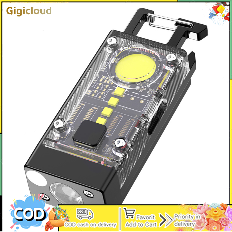 COB Keychain Work Light, IPX6 Waterproof Keychain Flashlights With 9 Light Modes, 1000 Lumens Bright Rechargeable Portable Small Flashlights ราคา 149 บาท*ส่งฟรี