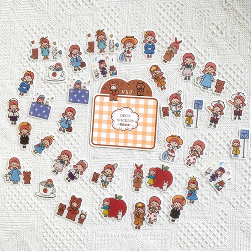 40 miếng dán Washi trang trí đa chức năng hoạt hình dễ thương hình dán họa tiết hỗn hợp