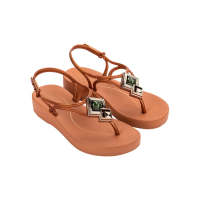 Grendha Joia Plat Sandal Metallic Dark Brown Comfortable Sandals for Ladies