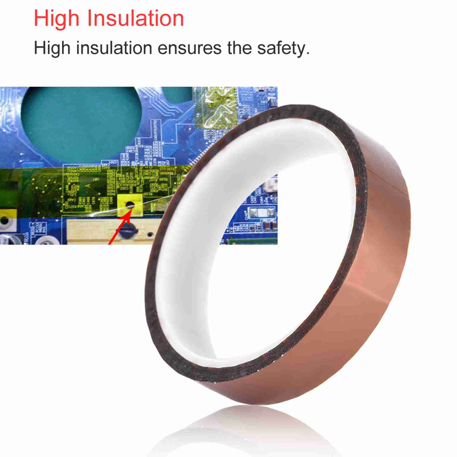 Ailgely cách điện cao Băng dính chịu nhiệt 33m x 0.06mm 250-300? Băng dính chịu nhiệt độ cao để hàn Chip BGA (chiều rộng 20mm/0,8in)