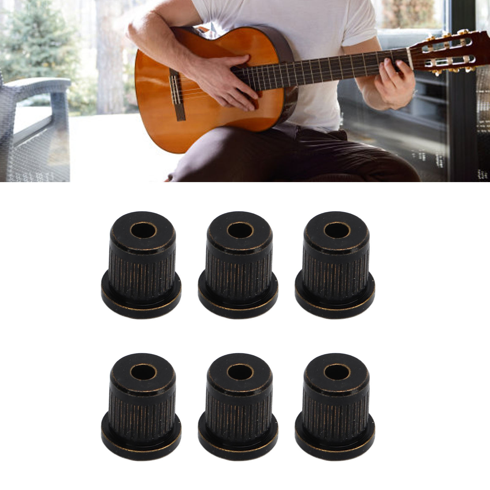 Dây đàn ghi ta thông qua cơ thể 6 cái dây đàn ghi ta ferrules cho bass