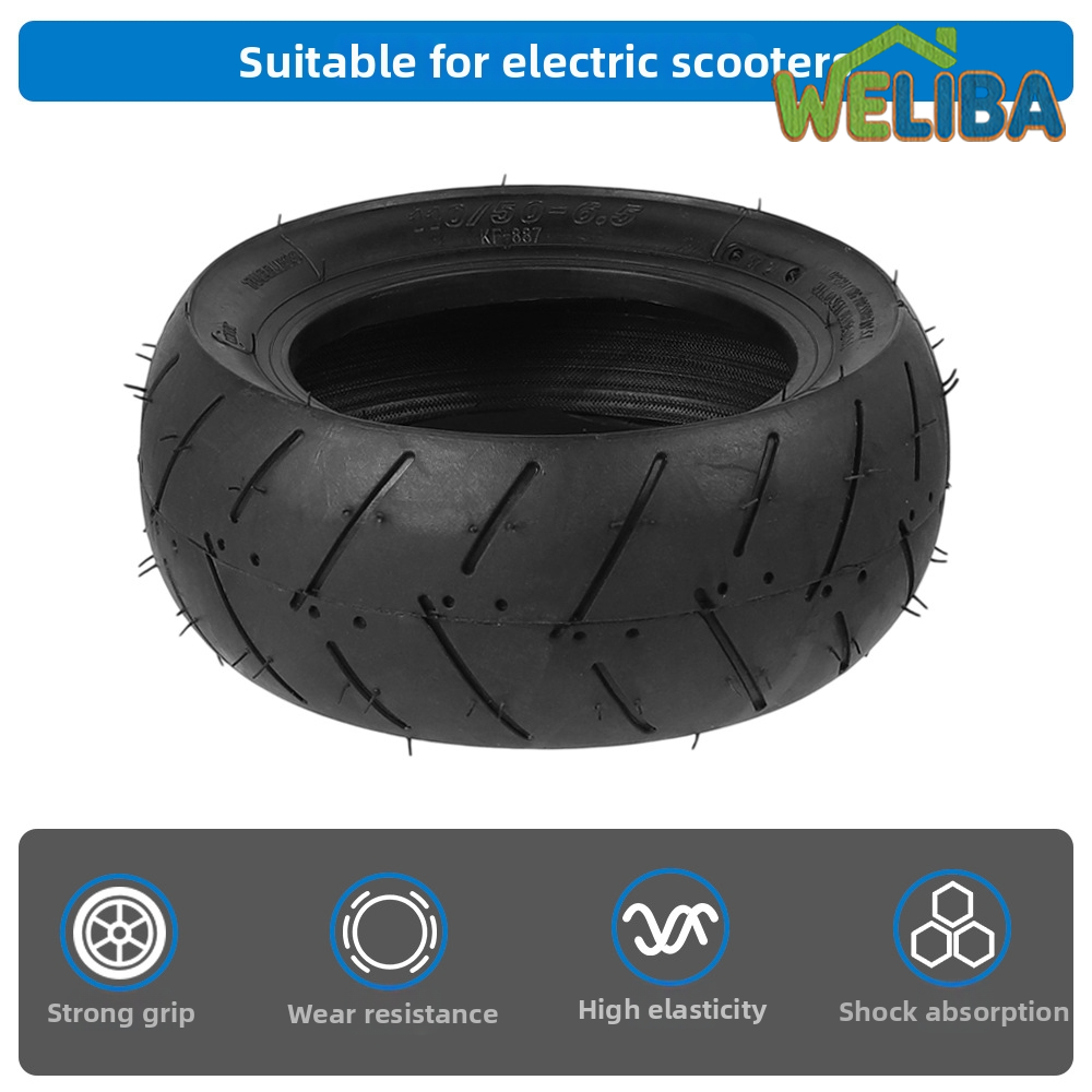 【WELIBA】 Black 110/50-6.5 Rear Tire for E Scooter Optimized for Urban Efficiency [not miss it][New product release] ราคา 1,959 บาท*ส่งฟรี