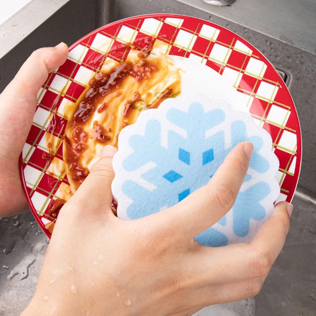 Mềm Snowman Sponge giáng sinh phim hoạt hình bàn chải làm sạch cho công cụ vệ sinh trong gia đình