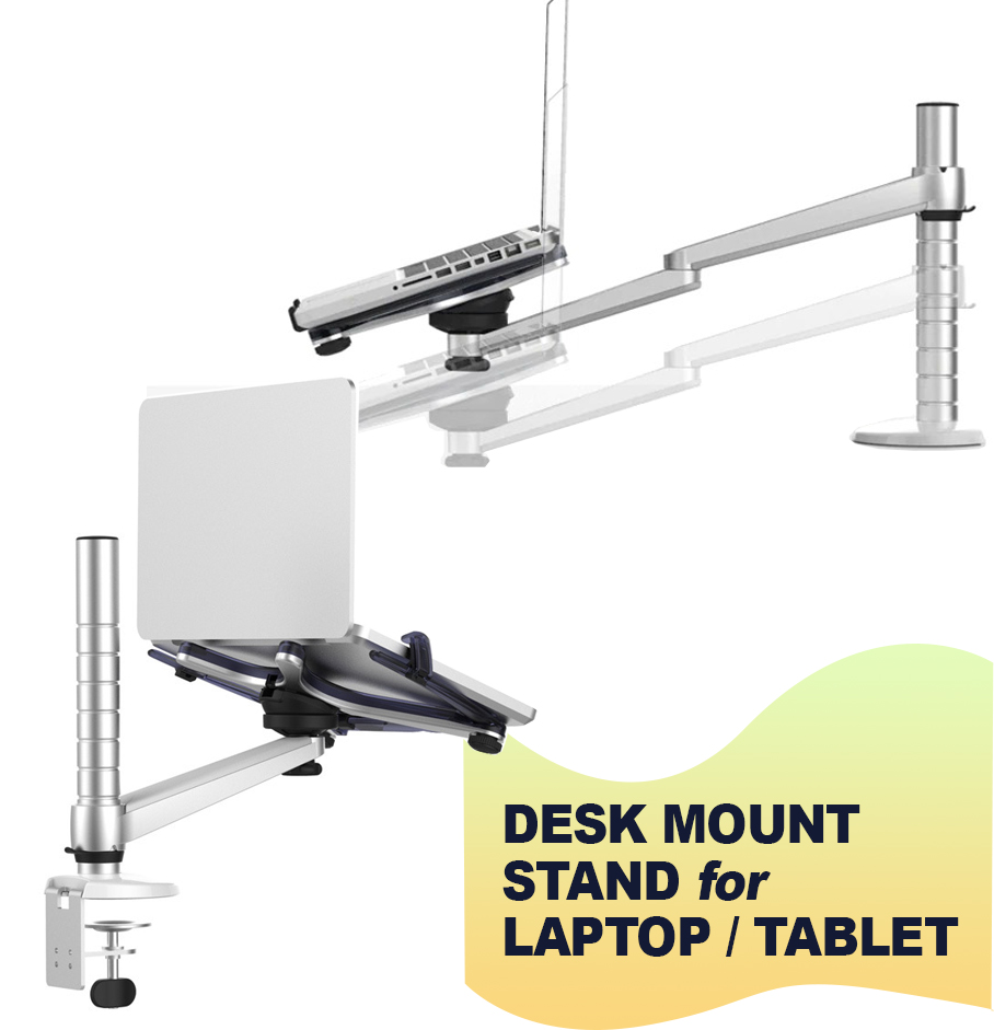 Aluminium Laptop Desk Mount Bracket Stand OA1 & OA1S, Adjustable Desk