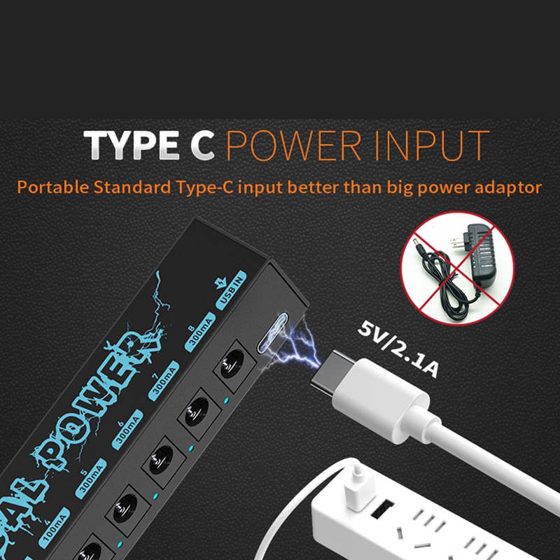 PEDAL POWER Guitar Pedal Power Guitar Effector Power Supply 8 Isolated DC Output Guitar Effect Pedal Guitar Parts Accessories