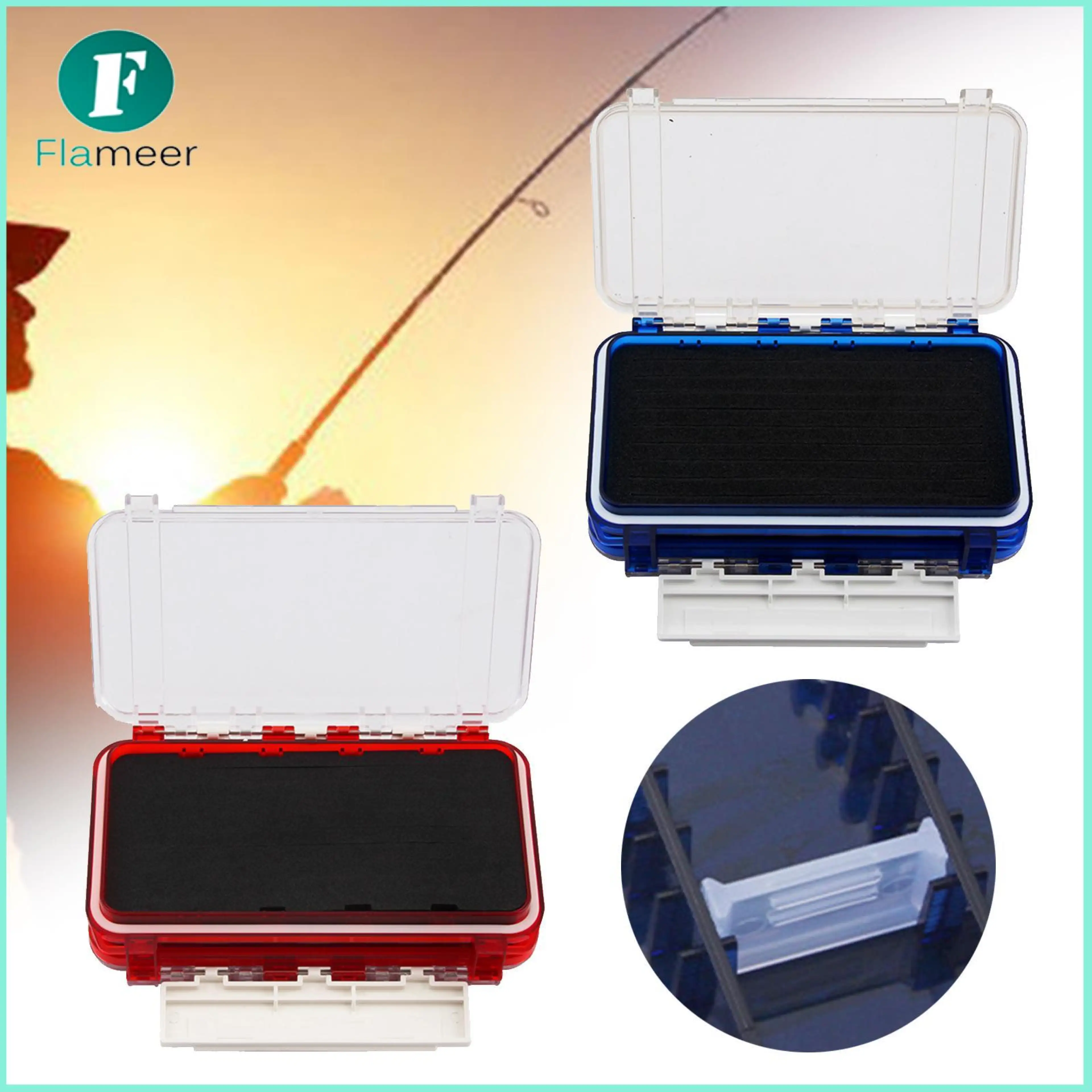 Fishing Tackle Case Organizer with Double Side Waterproof Portable Hard Case Gear Storage for Gift Traveling Camping Jigs