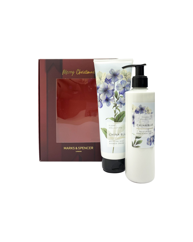 Buy M&S China Blue Shower & Lotion Set Singapore
