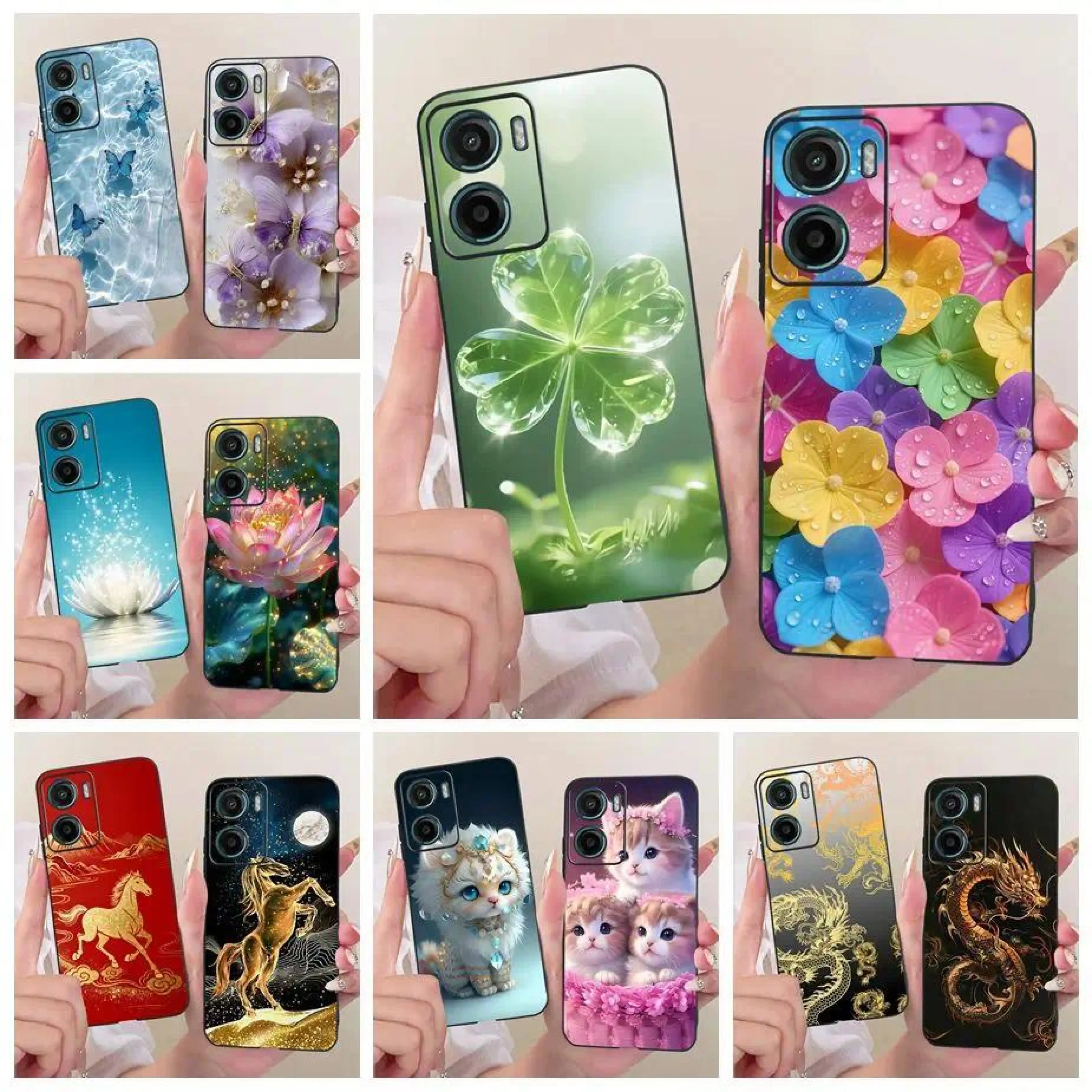 For Motorola Moto G04 G04s Case MotoG05 Luxury Lucky Leaf Flowers Painted Cover Soft Silicone Case For Moto G05 MotoG04 S Casing