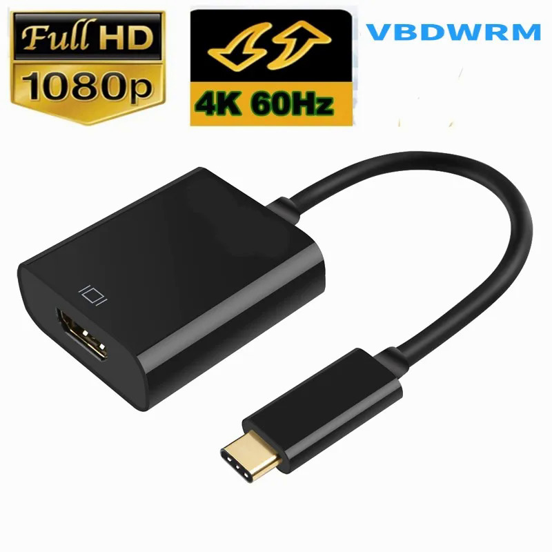 USB C Để HDMI 4K 60Hz Adapter Cable Loại C Để HDMI 4K DVI VGA Cáp USB C Video Màn Hình Adapter Đối Với Apple Pro Samsung
