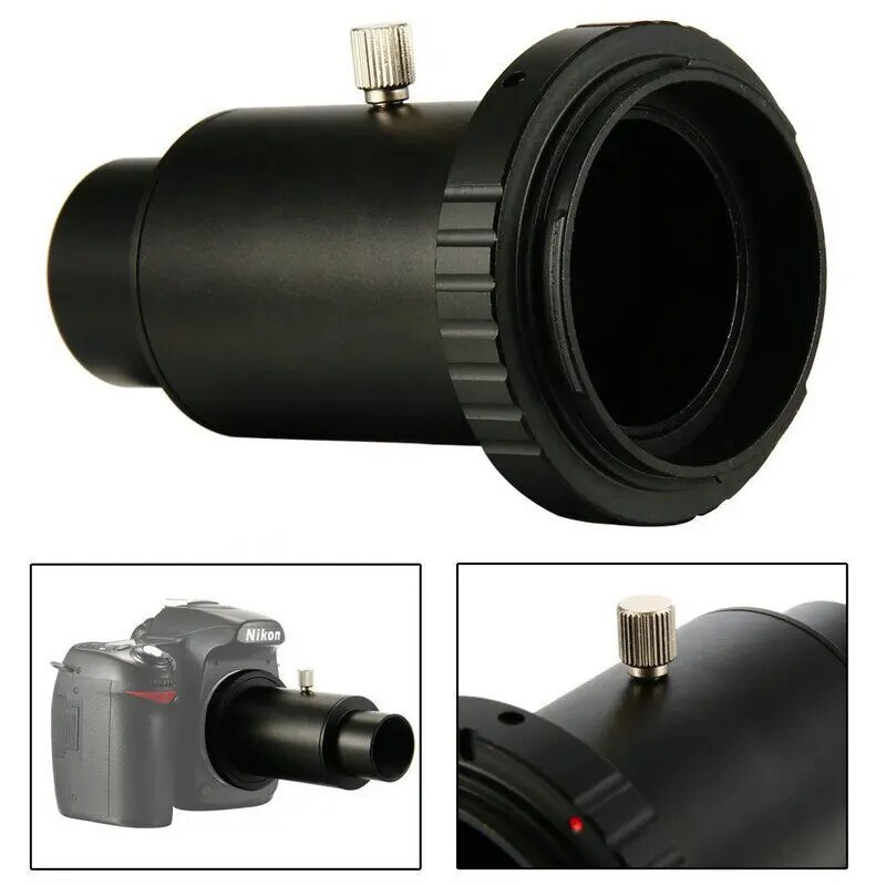 ZZOOI Full Metal Telescope Camera Adapter T-Ring + 1.25" Telescope Mount Adapter + Extension Tube for Nikon DSLR for Canon EOS DSLR