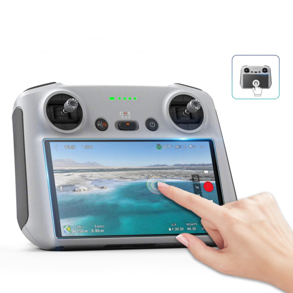 BONANY Chống trầy xước Phim cường lực màn hình máy bay không người lái Không thấm nước Bảo vệ Miếng dán kính cường lực DJI Hoàn thành mô hình Với bộ Vỏ bảo vệ màn hình máy bay không người lái Dành cho DJI mini3 Pro/Mini3/RC Plus/RC Pro