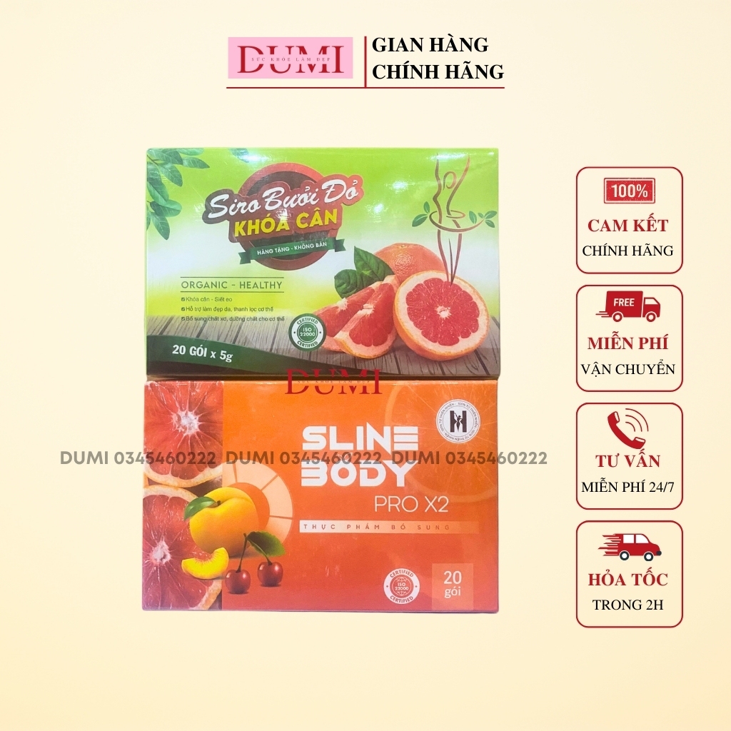 Thực Phẩm Bổ Sung Hỗ Trợ Giảm Cân Sline Body Pro X2 Chính Hãng DUMI STORE Tặng Kèm Siro Bưởi Đỏ Khóa