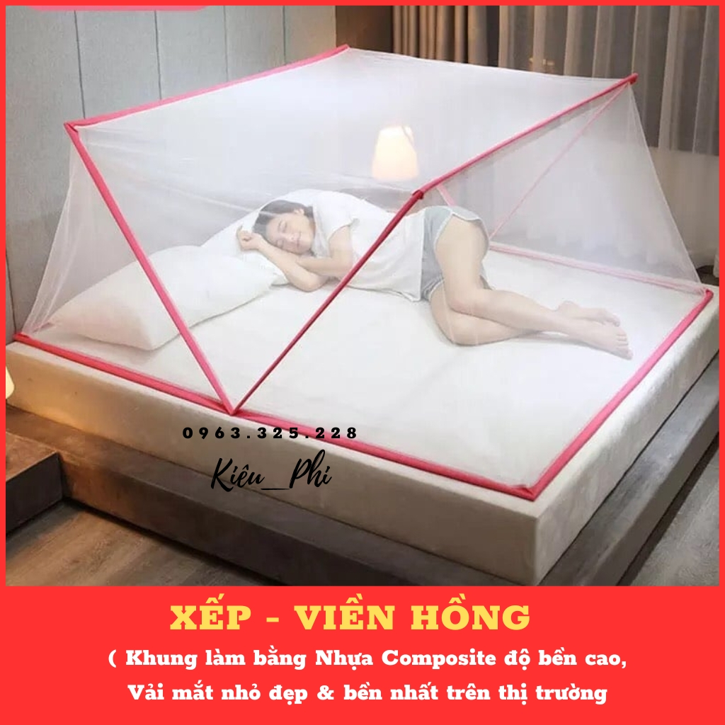 Mùng khung chụp tự bung người lớn kiểu xếp - Màn chụp tự bung gấp gọn thông minh tiện d